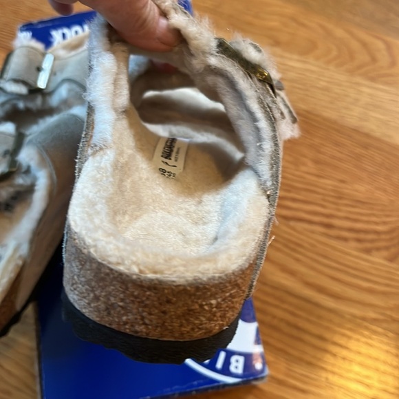 Birkenstock Arizona Shearling Suede Leather Sandal Size 7 New in Box - Picture 14 of 15